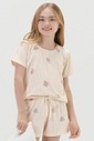 Pijama Feminino Infantil Manga Curta Com Shorts Pijama Feminino Infantil Manga Curta Com Shorts