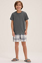 Pijama Masculino Infantil Manga Curta Com Bermuda