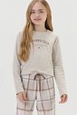 Pijama Feminino Infantil Manga Longa Com Calça