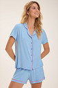 Pijama Feminino Manga Curta Americano Com Shorts