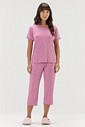 Pijama Feminino Manga Curta Com Calça Capri Pijama Feminino Manga Curta Com Calça Capri