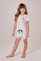 Pijama Feminino Infantil Manga Curta Com Shorts Pijama Feminino Infantil Manga Curta Com Shorts