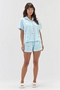 Pijama Feminino Manga Curta Americano Com Shorts