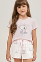 Pijama Feminino Infantil Manga Curta Com Short Pijama Feminino Infantil Manga Curta Com Short