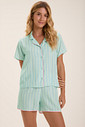 Pijama Feminino Americano Manga Curta Com Shorts