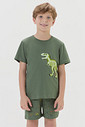 Pijama Masculino Infantil Manga Curta Com Bermuda