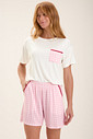 Pijama Feminino Manga Curta Com Shorts