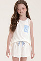 Pijama Infantil Feminino Regata Com Shorts