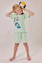 Pijama Masculino Infantil Manga Curta Com Bermuda