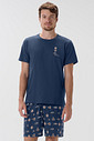 Pijama Masculino Manga Curta Com Bermuda