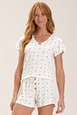 Pijama Feminino Manga Curta Com Shorts