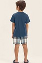 Pijama Masculino Infantil Manga Curta Com Bermuda