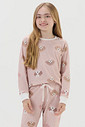 Pijama Feminino Infantil Manga Longa Com Calça