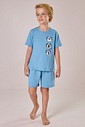 Pijama Masculino Infantil Manga Curta Com Bermuda