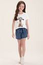 Pijama Infantil Feminino Manga Curta Com Shorts