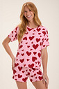 Pijama Feminino Manga Curta Com Shorts