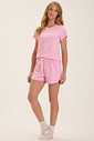 Pijama Feminino Manga Curta Com Shorts