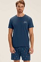 Pijama Masculino Manga Curta Com Bermuda