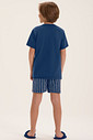 Pijama Masculino Infantil Manga Curta Com Bermuda