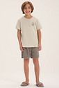 Pijama Masculino Infantil  Manga Curta Com Bermuda