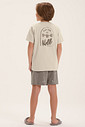 Pijama Masculino Infantil  Manga Curta Com Bermuda