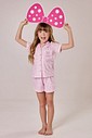 Pijama Feminino Infantil Manga Curta  Americano Com Shorts