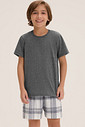 Pijama Masculino Infantil Manga Curta Com Bermuda