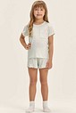 Pijama Feminino Infantil Manga Curta Com Shorts Pijama Feminino Infantil Manga Curta Com Shorts