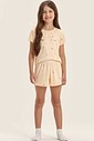 Pijama Feminino Infantil Manga Curta Com Shorts