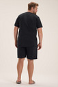 Pijama Masculino Manga Curta Com Bermuda Plus Size