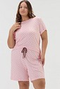 Pijama Feminino Manga Curta Com Bermuda Plus Size