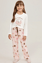 Pijama Feminino Infantil Manga Longa Com Calça