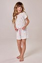 Pijama Feminino Infantil  Manga Curta Com Shorts