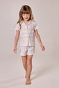 Pijama Feminino Infantil Manga Curta  Americano Com Shorts