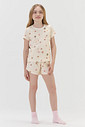 Pijama Feminino Infantil Manga Curta Com Shorts Pijama Feminino Infantil Manga Curta Com Shorts