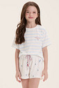 Pijama Infantil Feminino Manga Curta Com Shorts Pijama Infantil Feminino Manga Curta Com Shorts