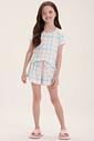 Pijama Infantil Feminino Manga Curta Com Shorts