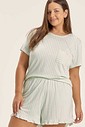 Pijama Feminino Plus Size Manga Curta Com Shorts Pijama Feminino Plus Size Manga Curta Com Shorts