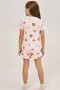Pijama Feminino Infantil Manga Curta Com Short