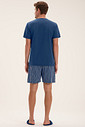 Pijama Masculino Manga Curta Com Bermuda