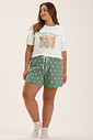 Pijama Feminino Plus Manga Curta Com Shorts