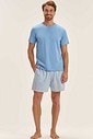 Pijama Masculino Manga Curta Com Bermuda