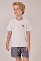 Pijama Masculino Infantil Manga Curta Com Bermuda