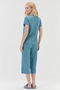 Pijama Feminino Manga Curta Com Calça Capri