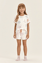 Pijama Feminino Infantil Manga Curta Com Shorts Pijama Feminino Infantil Manga Curta Com Shorts