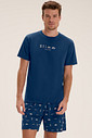 Pijama Masculino Manga Curta Com Bermuda