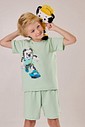 Pijama Masculino Infantil Manga Curta Com Bermuda