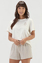 Pijama Feminino Manga Curta Com Shorts