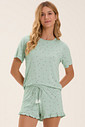Pijama Feminino Manga Curta Com Shorts