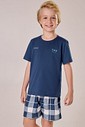Pijama Masculino Infantil Manga Curta Com Bermuda